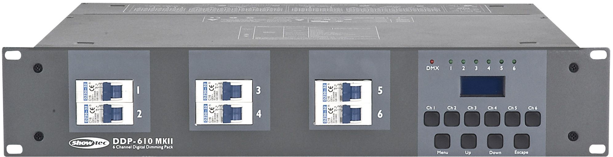 SHOWTEC DDP-610 MKII 6-Kanal-DigiDimming-Pack – 10-A-Sicherung – 16-poliger Multipin-Stecker