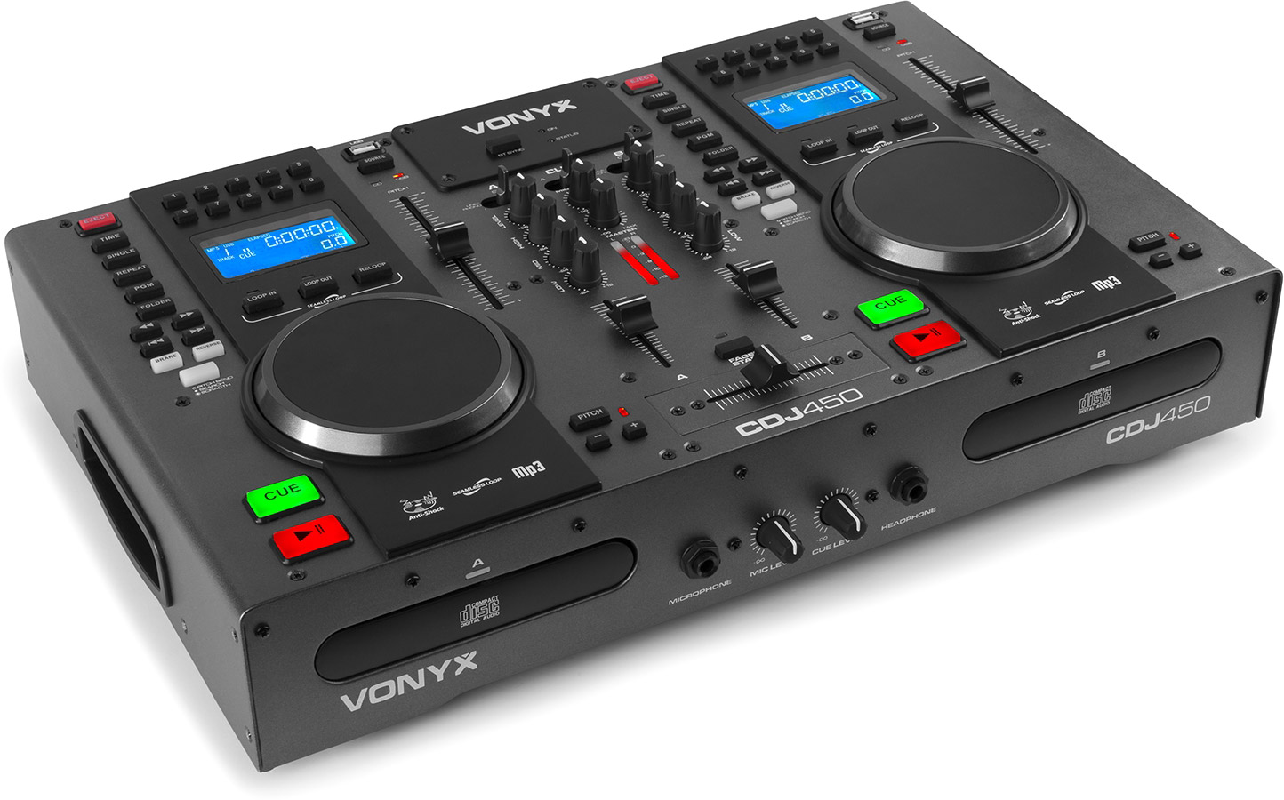 Vonyx CDJ450 Doppelter CD/MP3/USB-Player/Mixer mit BT