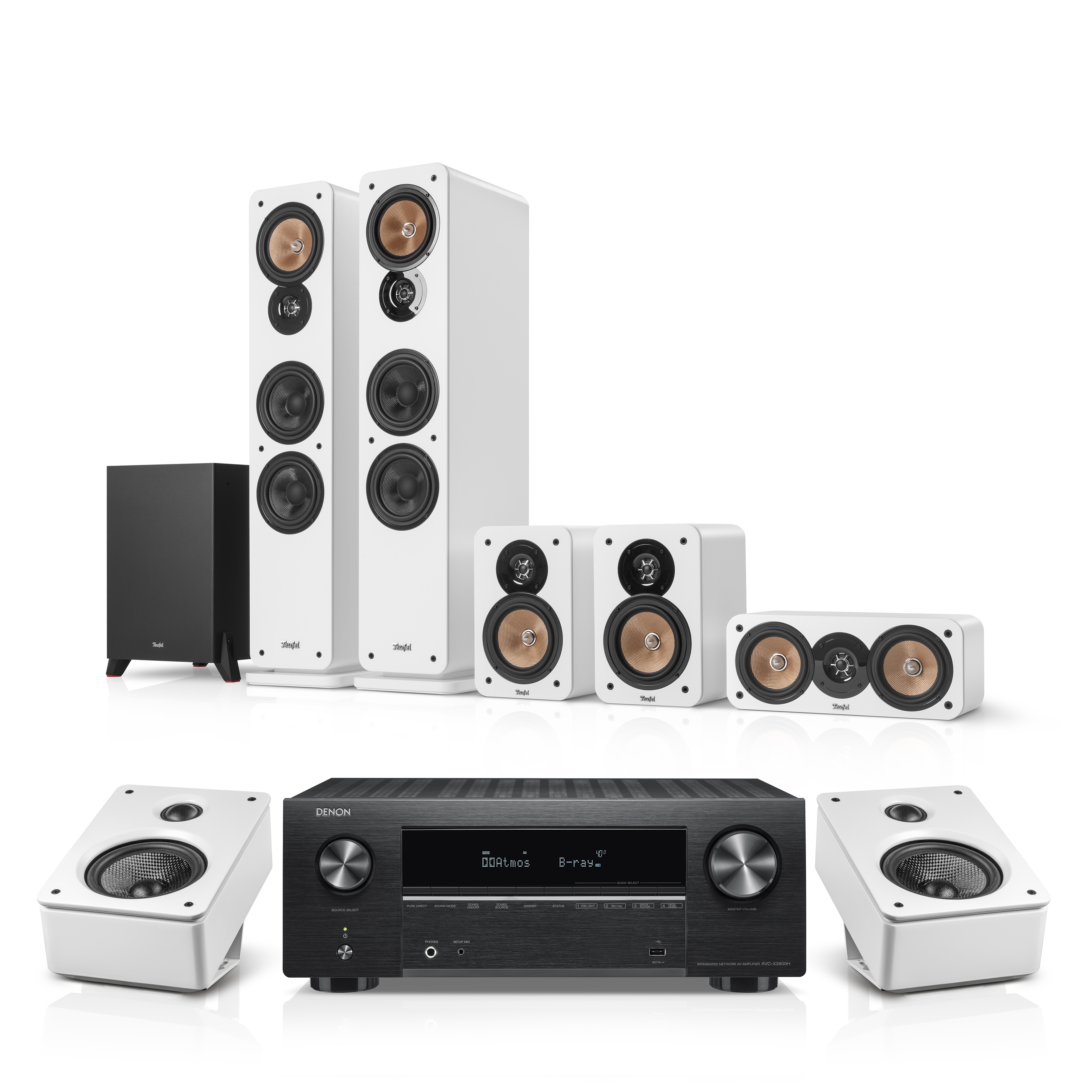 ULTIMA 40 Surround + DENON X3800H Dolby Atmos Blanc
