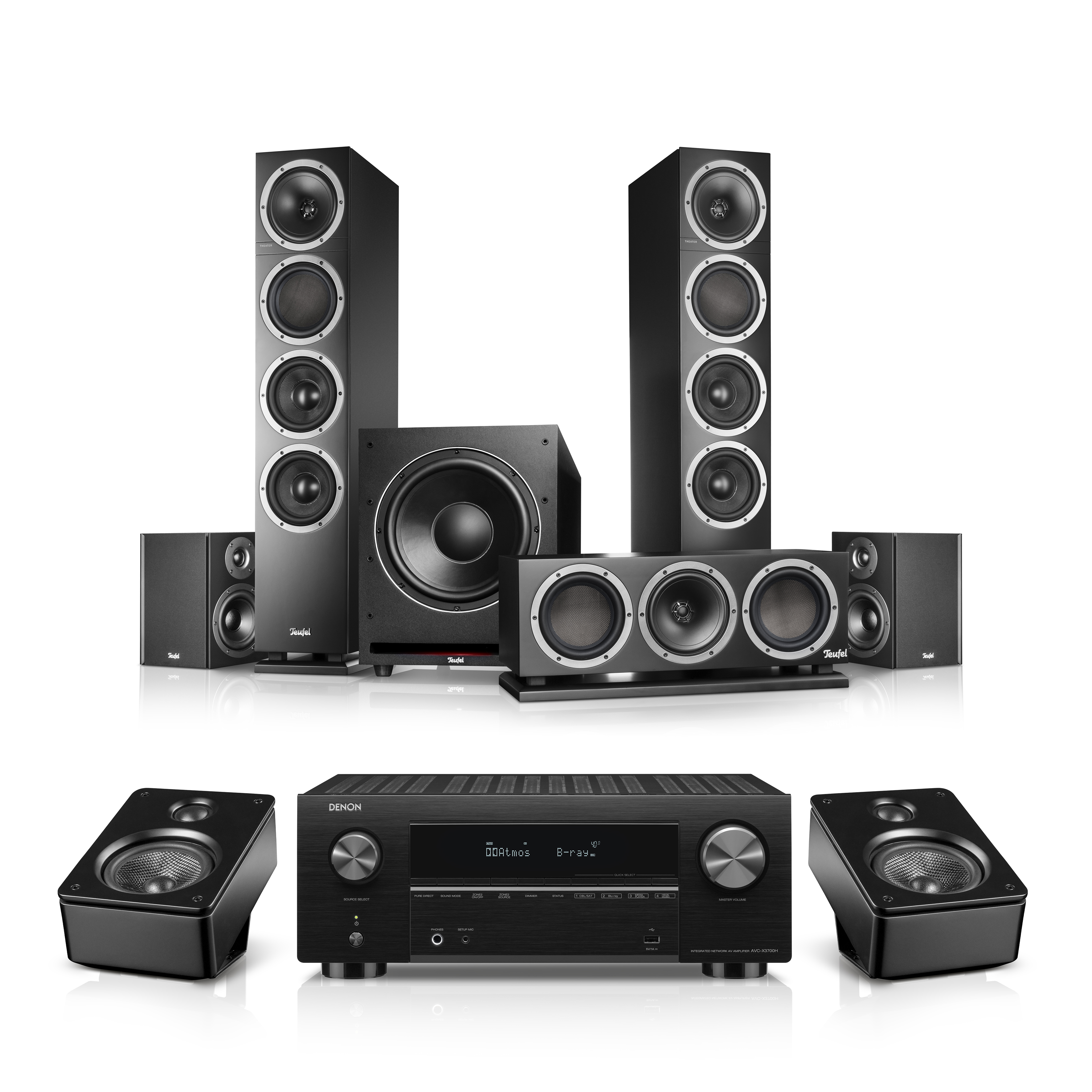 THEATER 500 Surround + DENON X3800H Dolby Atmos "5.1.2" Noir