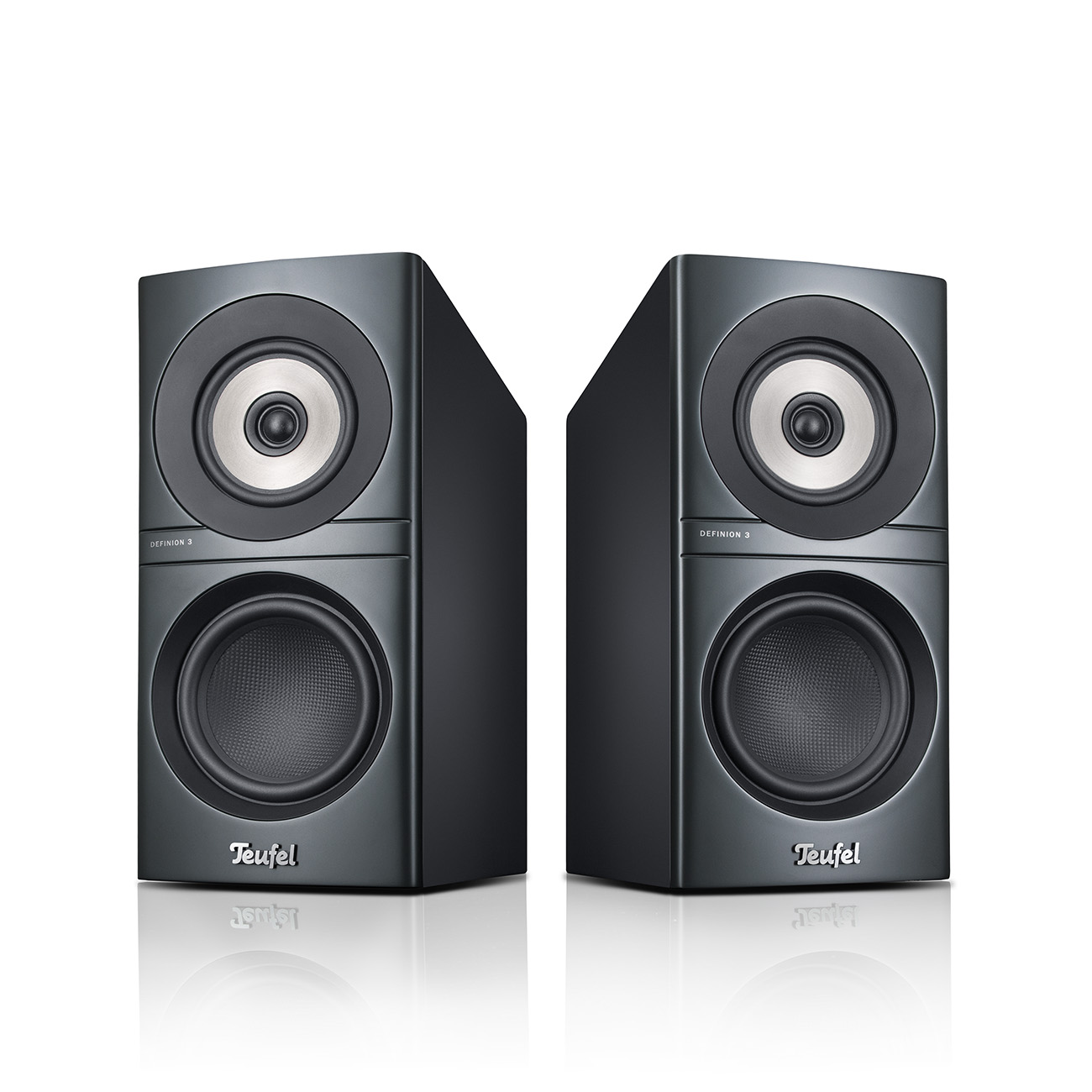 Teufel Definion 3S Construction 3 voies Enceintes bibliothèque haut de gamme stéréo Basses précises Anthracite