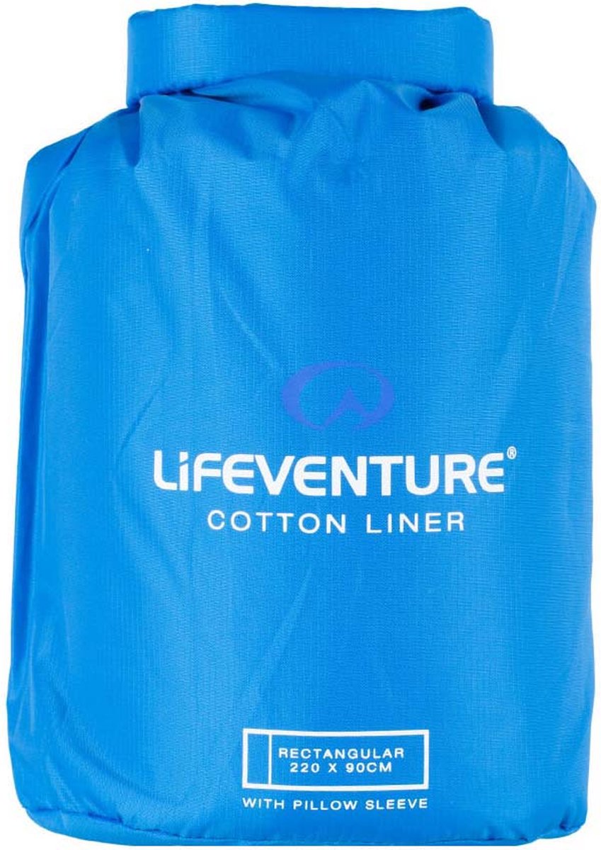 Lifeventure Liner de Sac de Couchage en Coton, rectangulaire, bleu