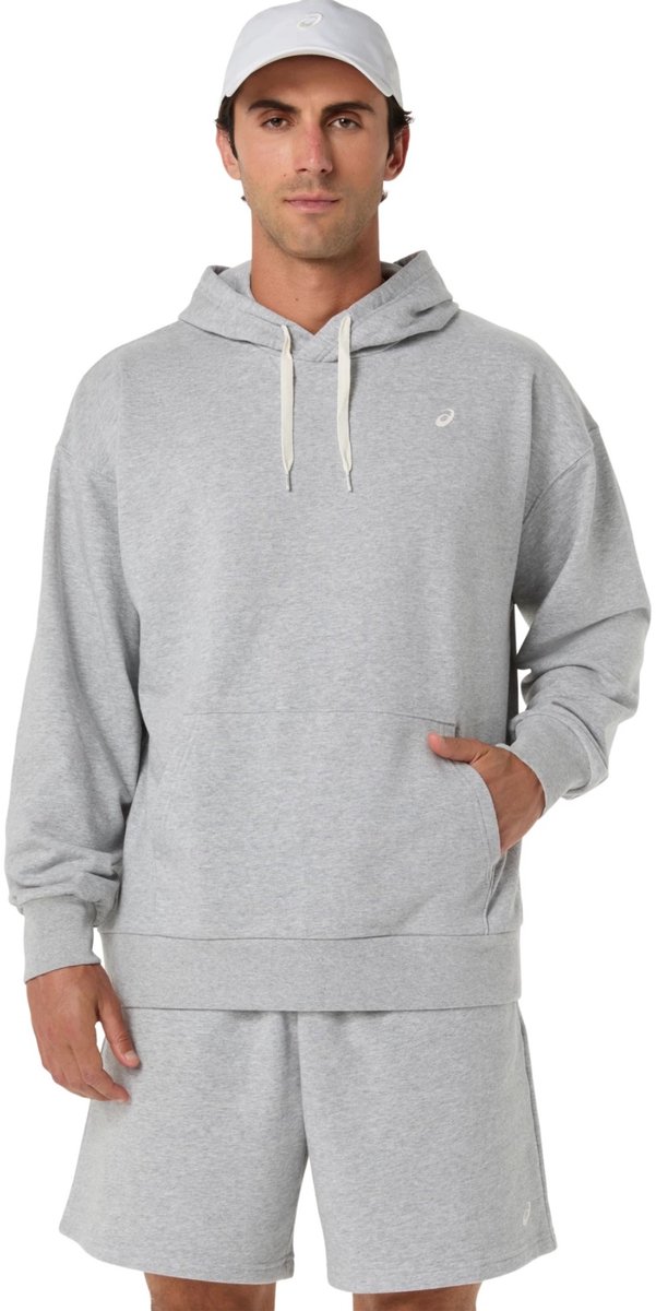 ASICS French Terry Relaxed Pullover Hoodie T. XL Gris Homme