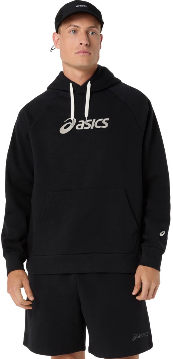 ASICS Logo Fleece Pullover Hoodie T. L Noir Homme