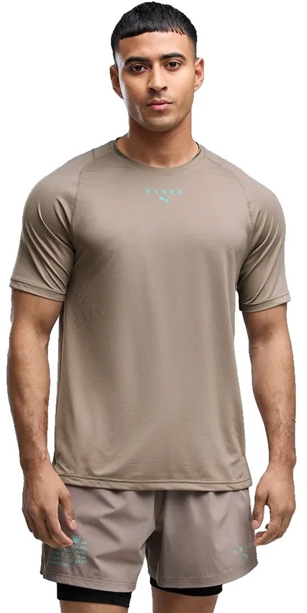 PUMA Pwrmode SS Tee HYROX T. L Marron Homme