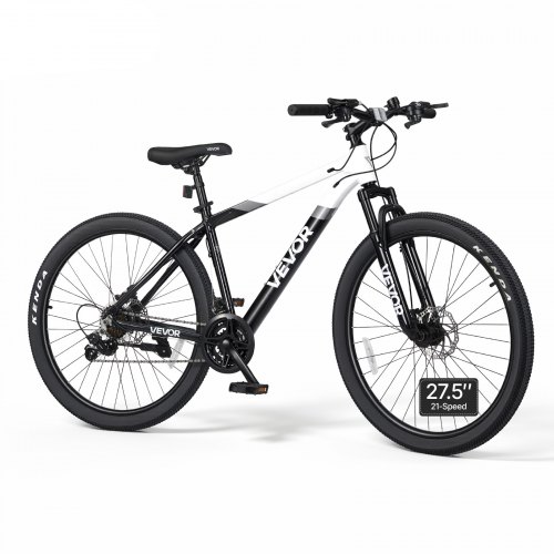 VEVOR Mountain Bike for Men and Women 70 cm Outdoor Bicycle 21 Speeds, Adult Bikes with Front Suspension, Adjustable Saddle, All-Terrain Tires, Aluminum Alloy Frame, Dual Disc Brake, Pre-Assembled