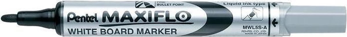 12 x Pentel Whiteboardmarker Maxiflo 2mm Rundspitze schwarz