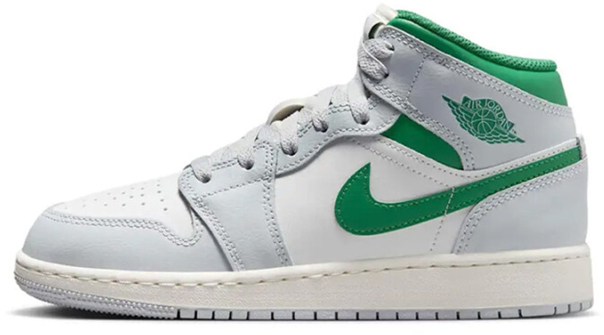 Air Jordan 1 Mid GS Summit White Pine Green Kindersneaker Pure-Platinum Sail DQ8423-142 35.5 white