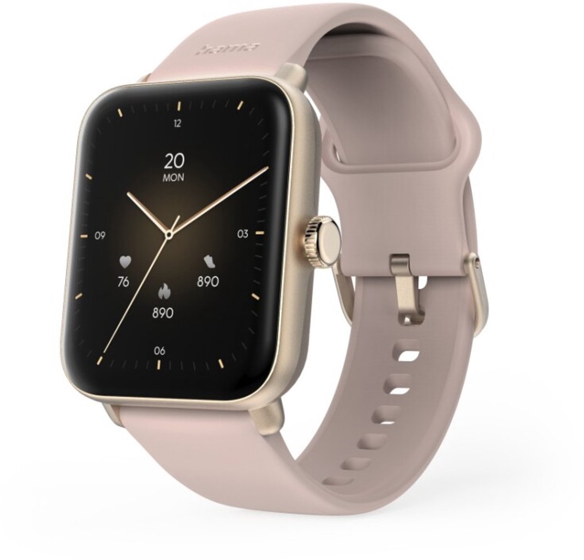 Reloj Smartwatch Hama 6010, TFT 1.65 pulgadas, GPS, 44 mm, función teléfono, ref. 00178620, oro rosa
