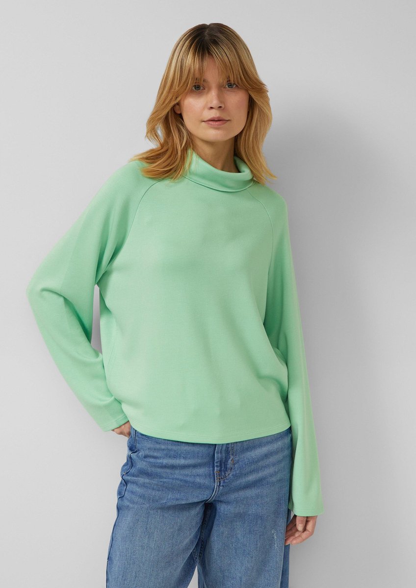 Damen Relaxed Fit Scuba Sweatshirt mit Schalkragen s.Oliver