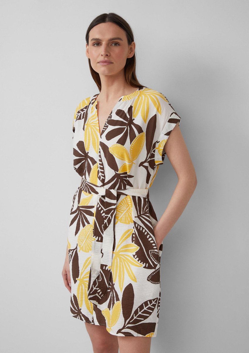 Kurzes Kleid aus gemischter Viskose weit geschnitten Damen s.Oliver