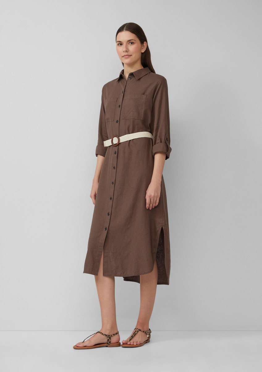 Damen Oversized Hemdblusenkleid mit geflochtenem Gürtel s.Oliver