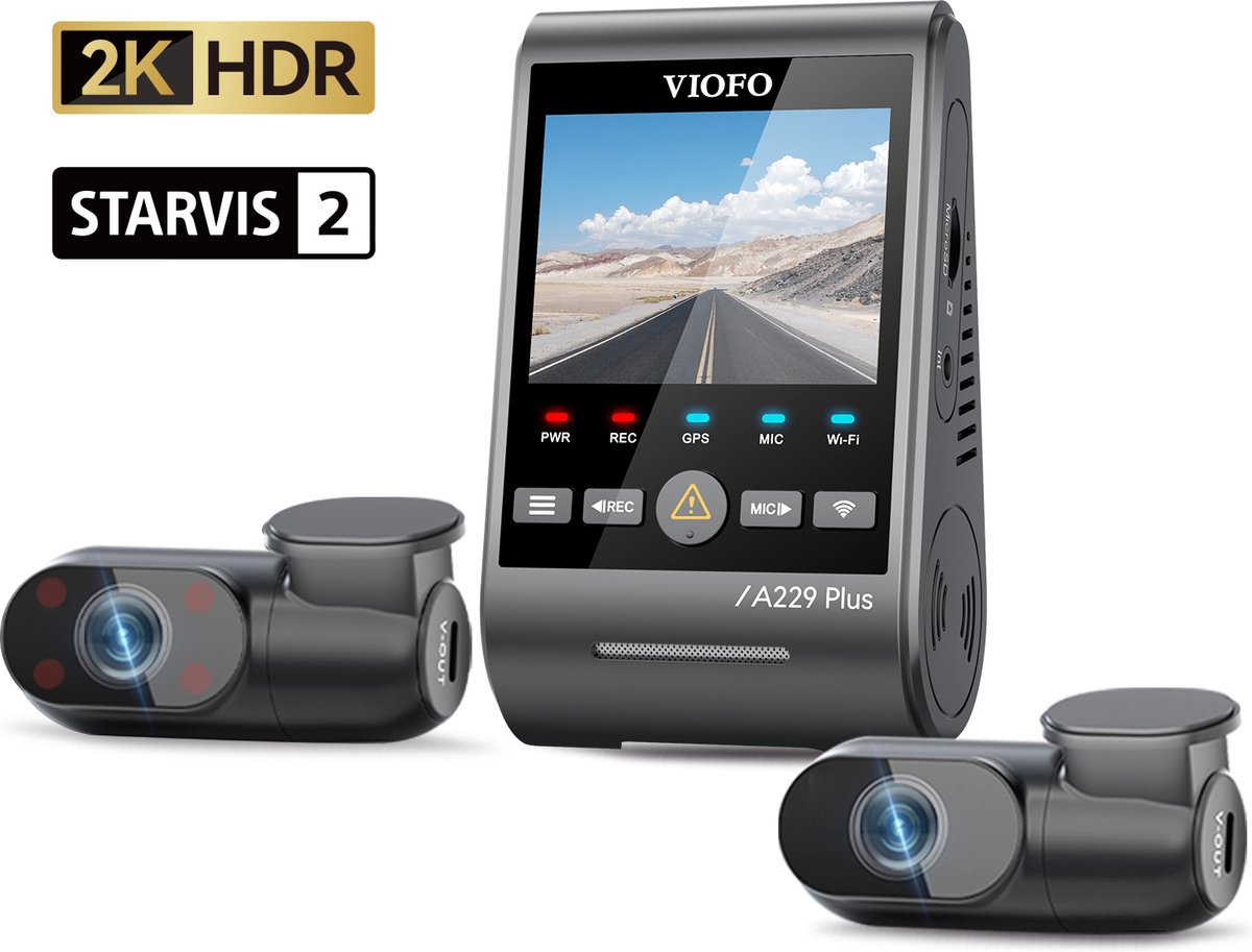 Grabadora de vídeo viofo a229 plus 3ch-g gps