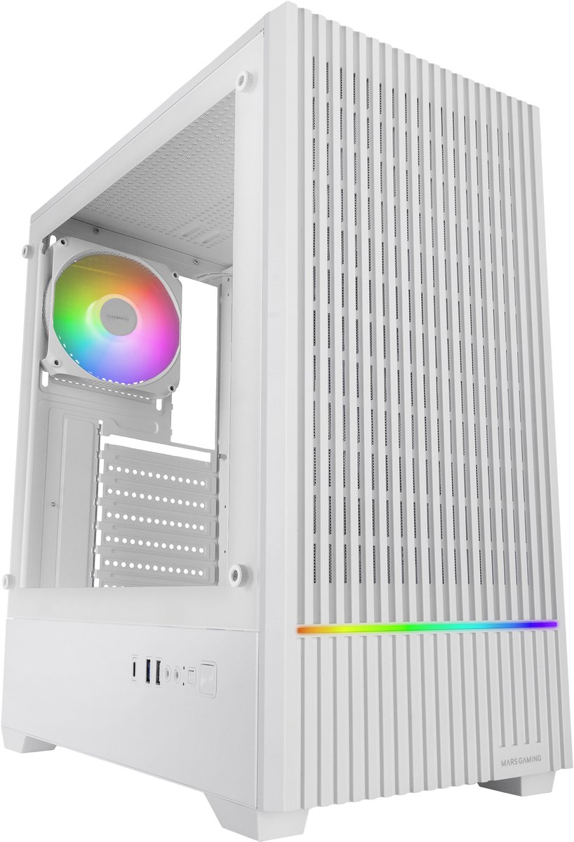 Mars Gaming MCQUANTUMW carcasa de ordenador Midi Tower Blanco