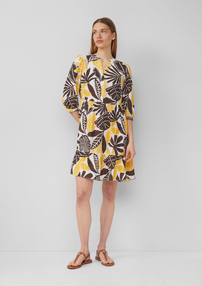 Strukturiertes Kleid aus Viskose-Mischung mit Schlitztaschen für Damen s.Oliver