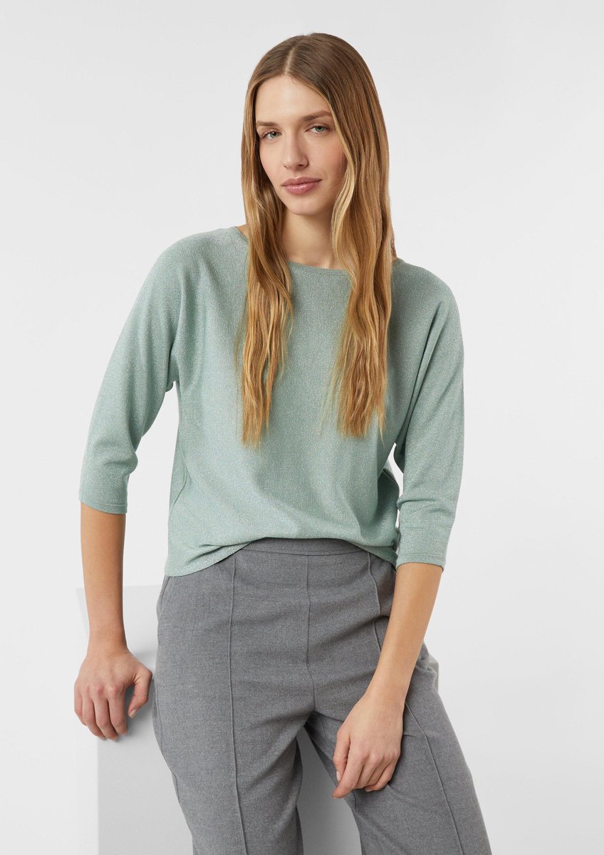 Feiner, luxuriöser Rundhalsshirt für Damen COMMA
