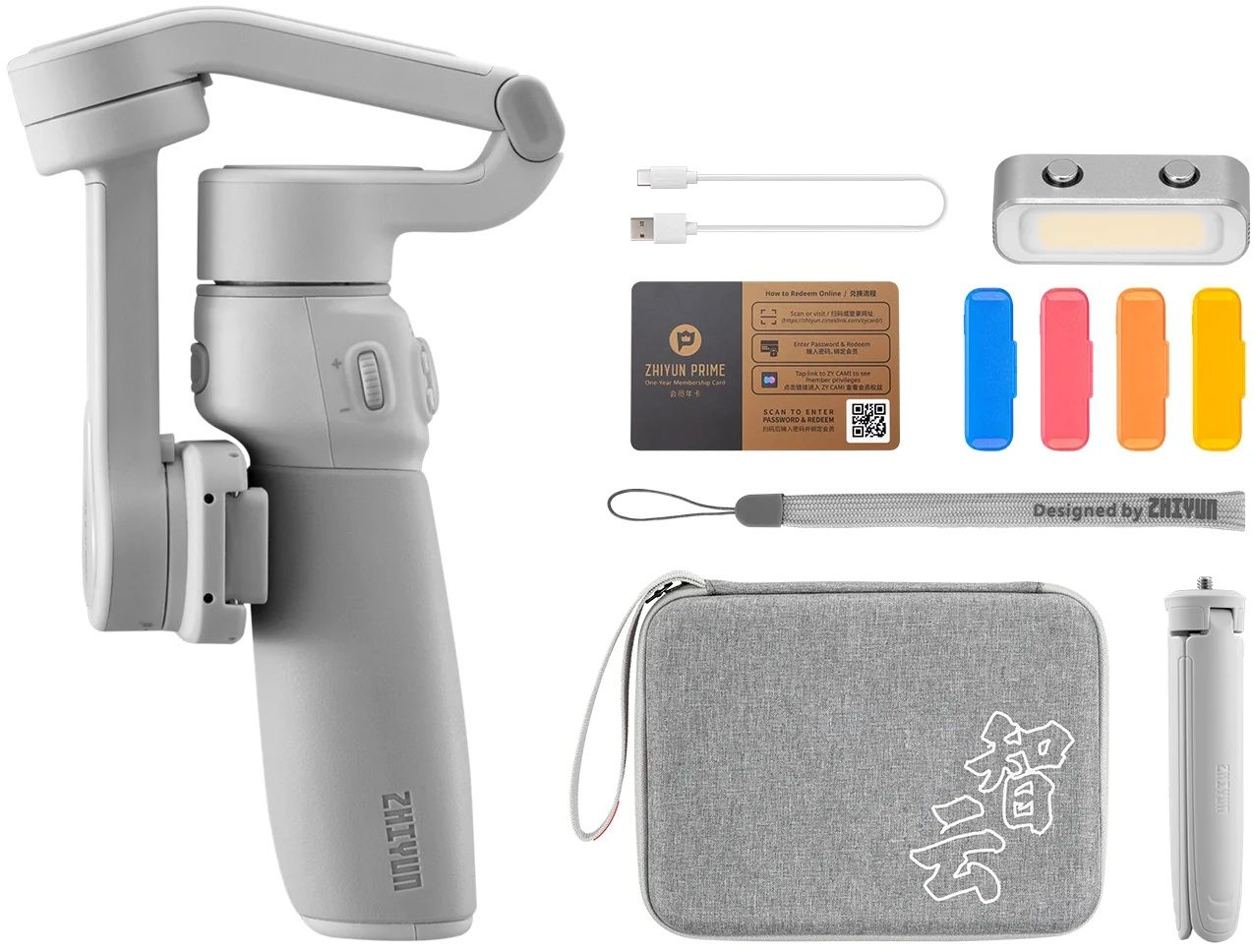 Zhiyun Smooth Q4 - Smartphone Gimbal - 3-assige stabilisatie - Grijs/Wit
