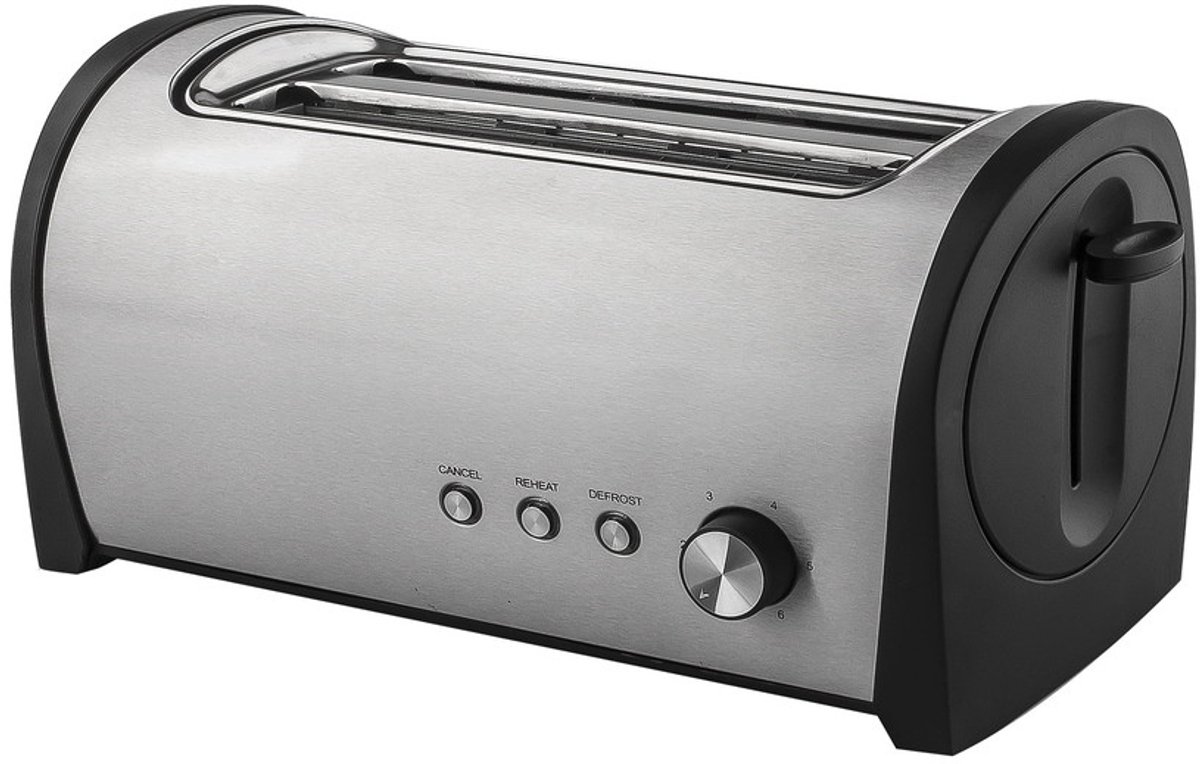 Tostador Kuken 33622, 2 ranuras largas, 1400W, inox