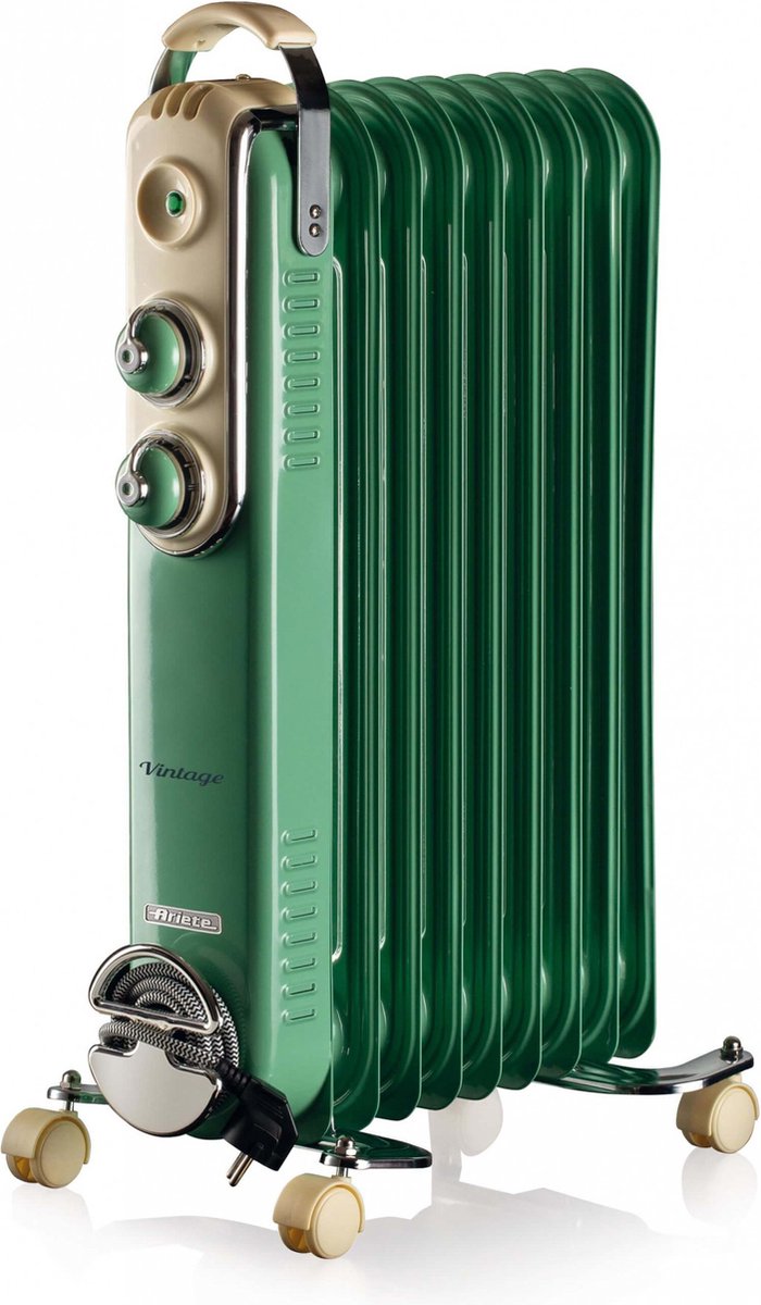 Radiador de aceite Ariete 838/04, 9 elementos, 2000W, vintage verde