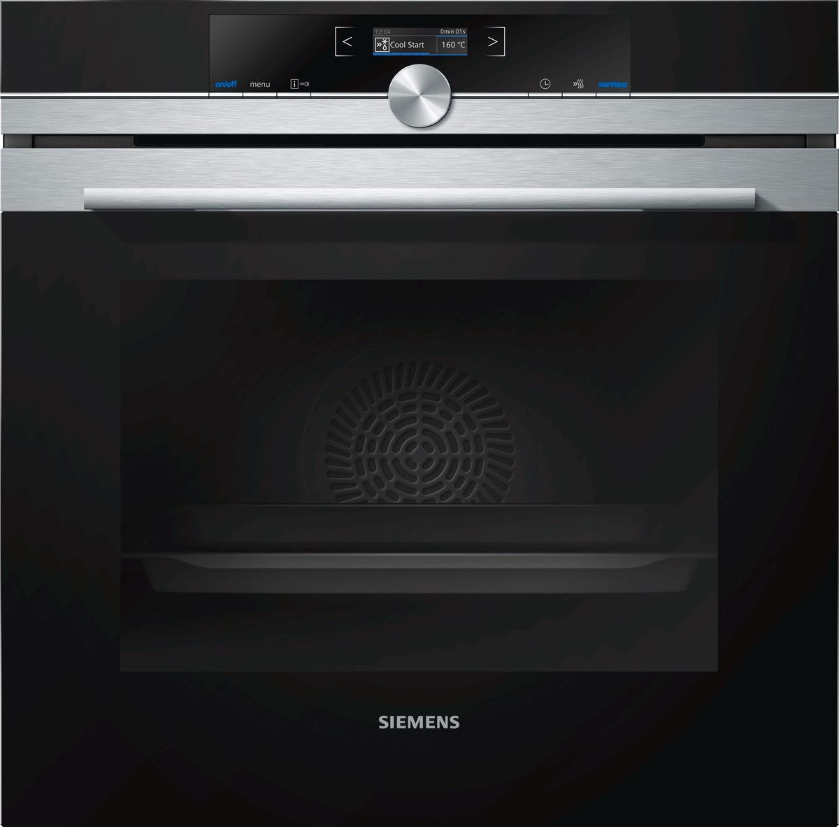 Horno Siemens HB673GBS1, clase A+, pirolítico, negro e inox