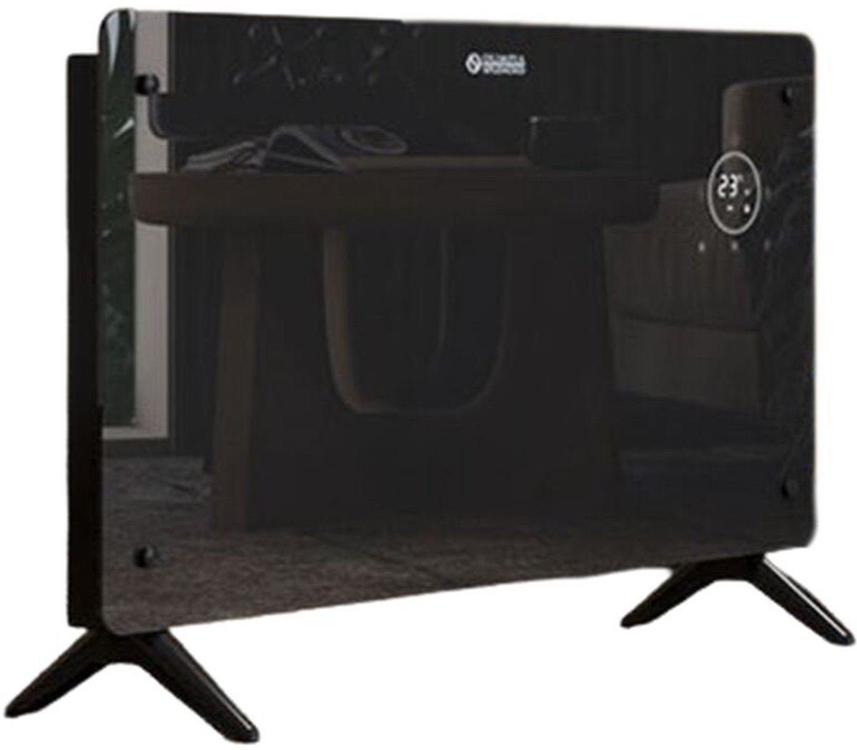 Convector Olimpia Splendid Caleo Glass WiFi 99238, 2000W, de suelo y pared, hasta 60 m3, negro