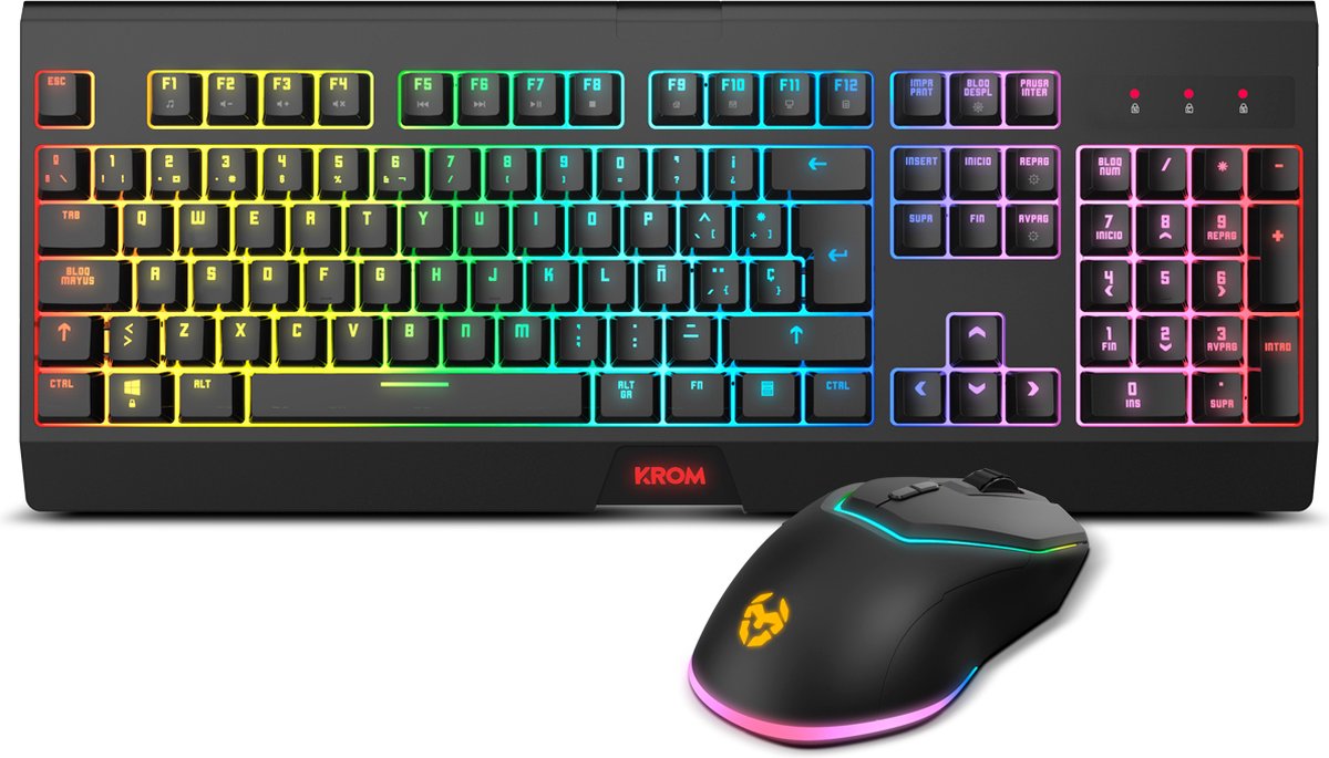 Pack Teclado + Ratón KROM KABALA, inalámbrico, RGB, SP