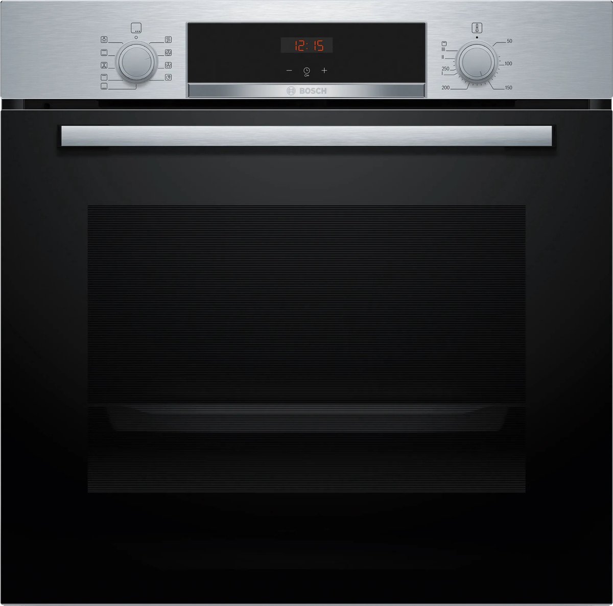 Horno Bosch HBA514ES3, multifunción, 7 funciones, clase A+, 71 litros, display, cristal negro e inox