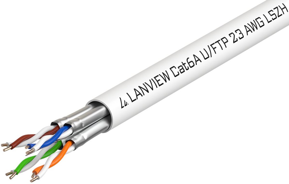 Lanview LVN122430 networking cable White 500 m Cat6a U/FTP (STP) Round