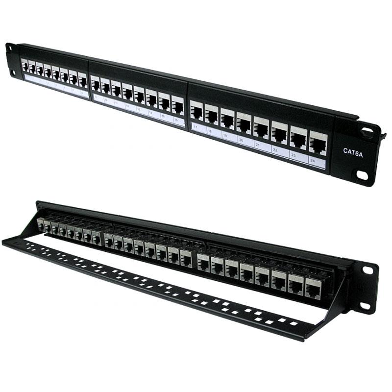 FDL 24 PORT CAT.6A SHIELDED PATCH PANEL - THROUGH COUPLER