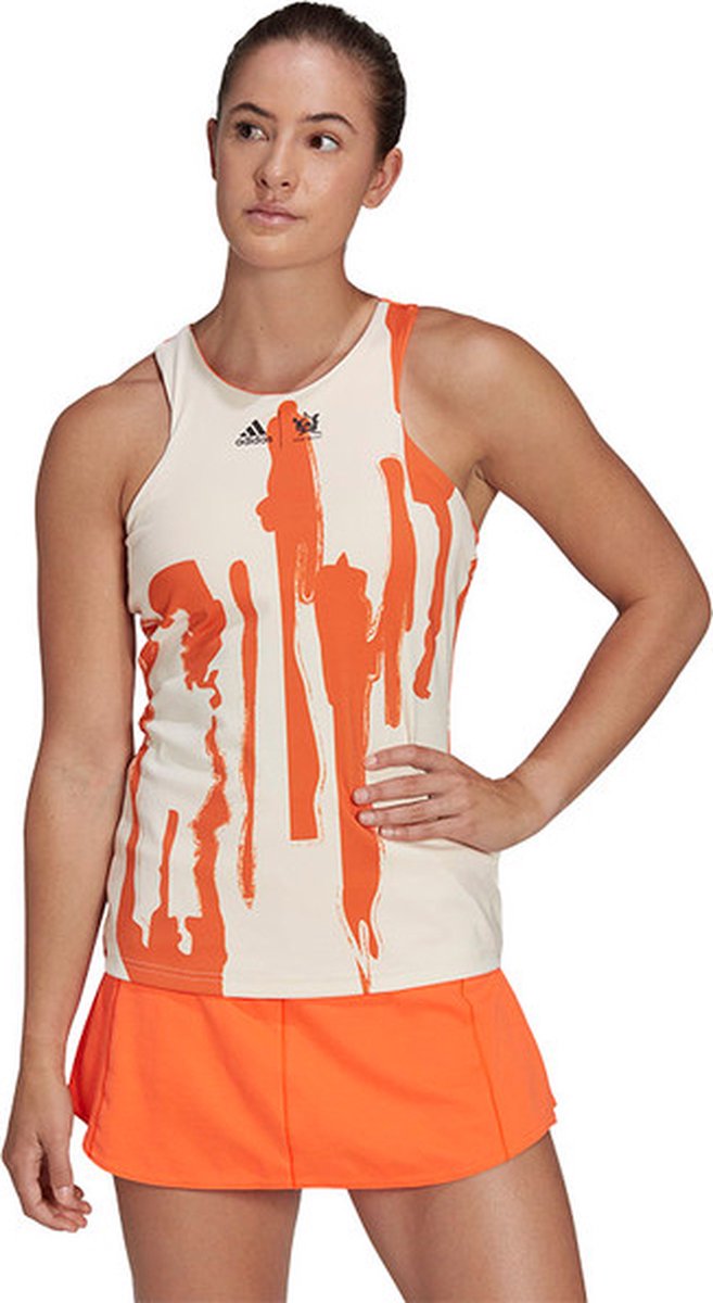 Adidas New York Y-Back Tanktop Ecru Tint/Impact Orange