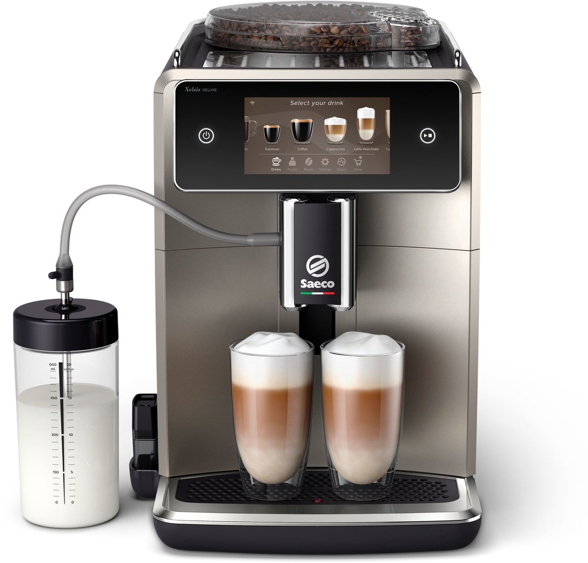 Saeco Xelsis Deluxe SM8782/30 Helautomatisk kaffemaskin bönor - Svart