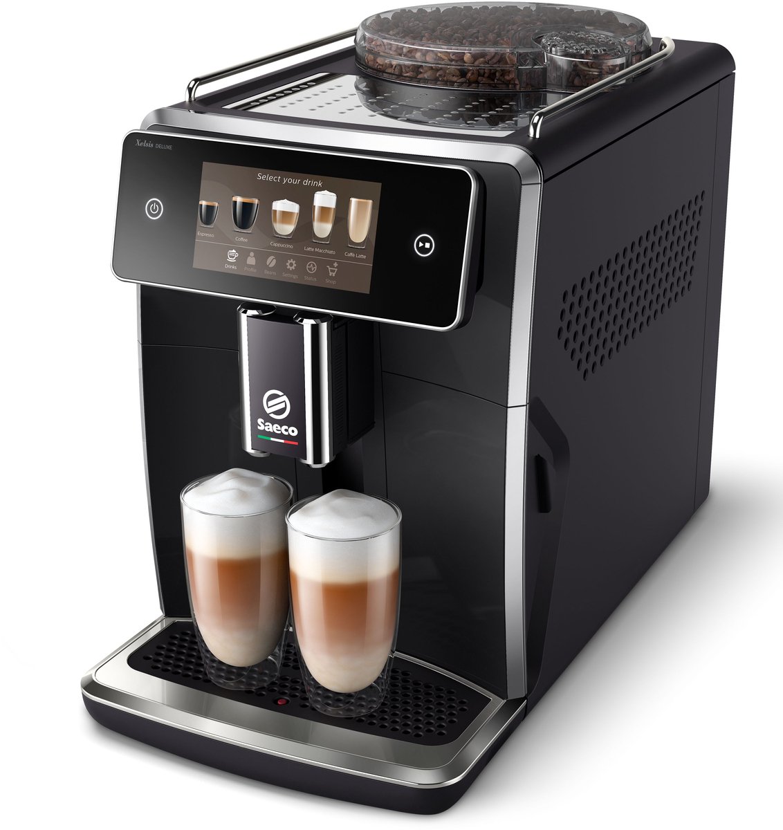 Saeco Xelsis Deluxe SM8780/00 Helautomatisk kaffemaskin bönor - Svart