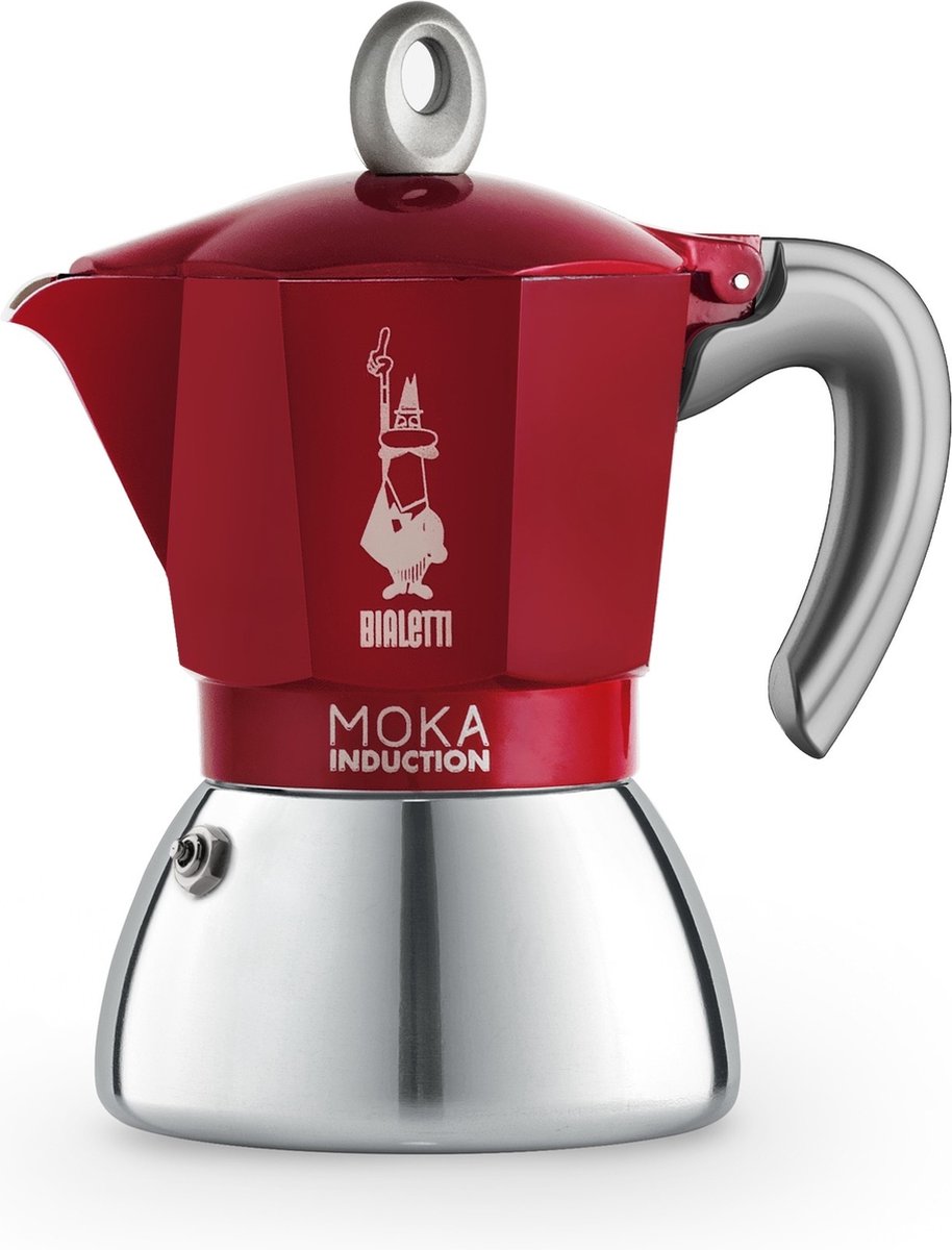 Mokabryggare Bialetti Moka Induction Red 6 cups