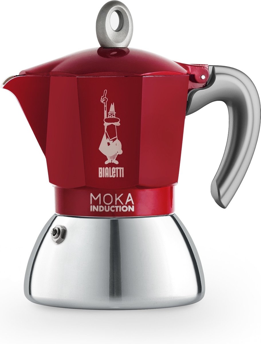 Mokabryggare Bialetti Moka Induction Red 4 cups