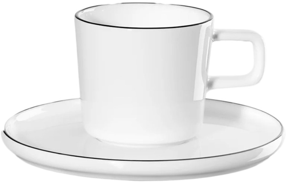 Espressokopp med fat Asa Selection Oco Ligne Noire, 80 ml
