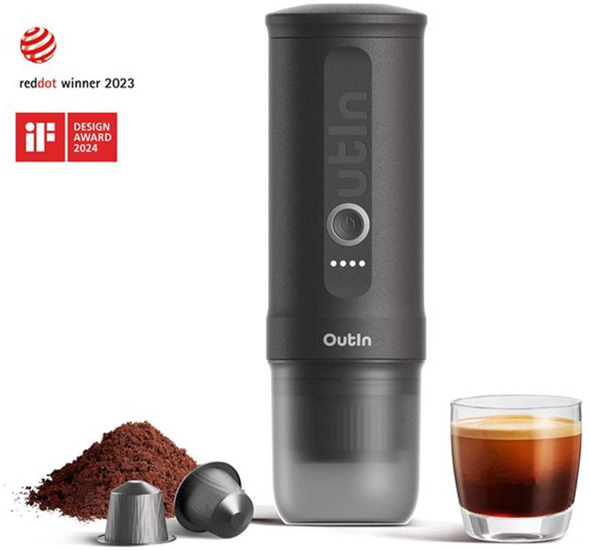 Outin Nano Space Grey Espressomaskin portabel - Rymdgrå