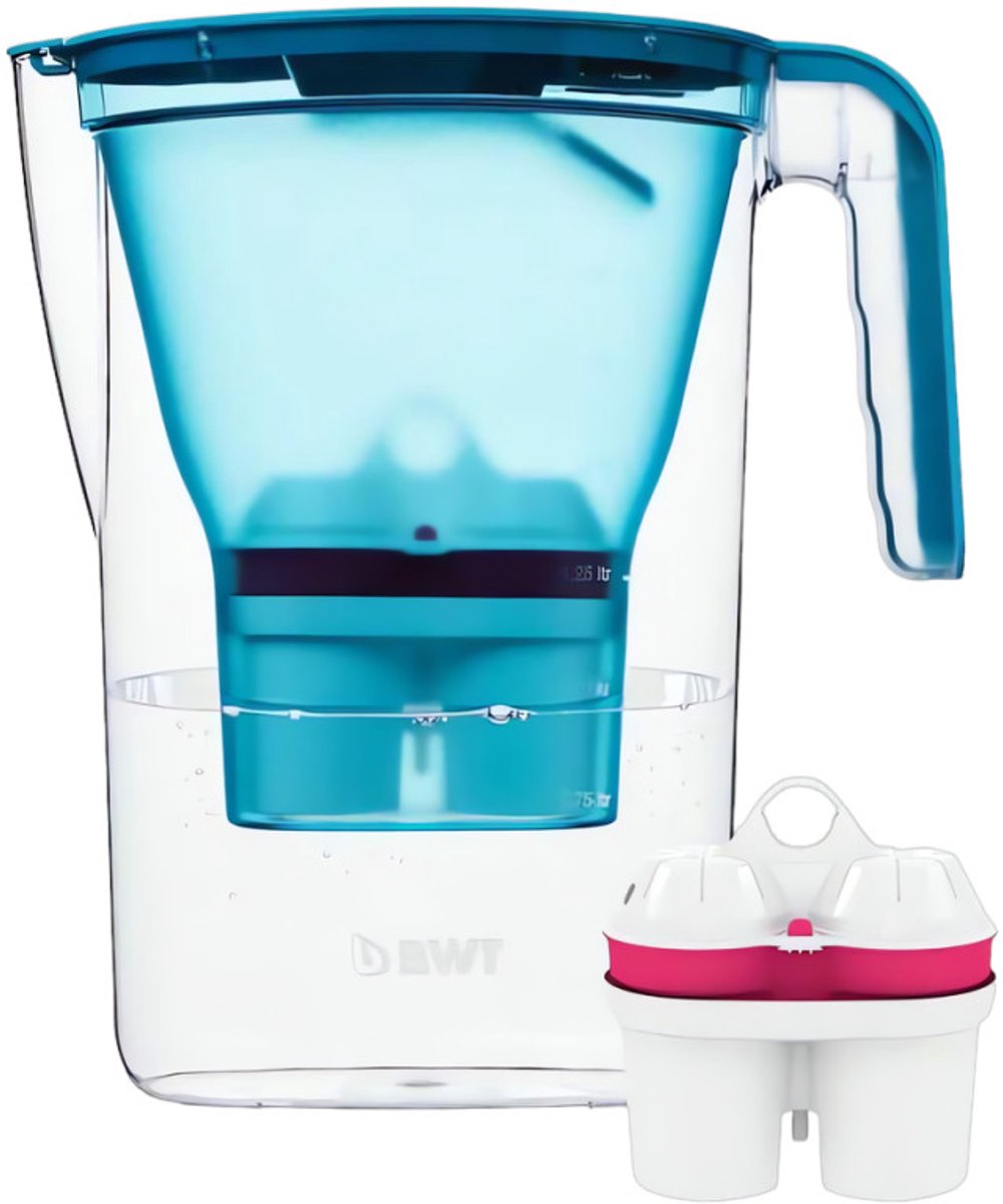 BWT Vida vattenfilterkanna, 2,6 l – blå + 1 magnesiummineraliserat vattenfilter