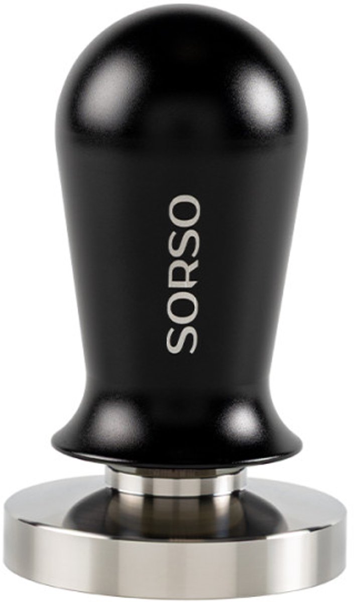 SORSO Barista dynamometrisk tamper, rostfritt stål, med aluminiumhandtag, 58 mm – Svart