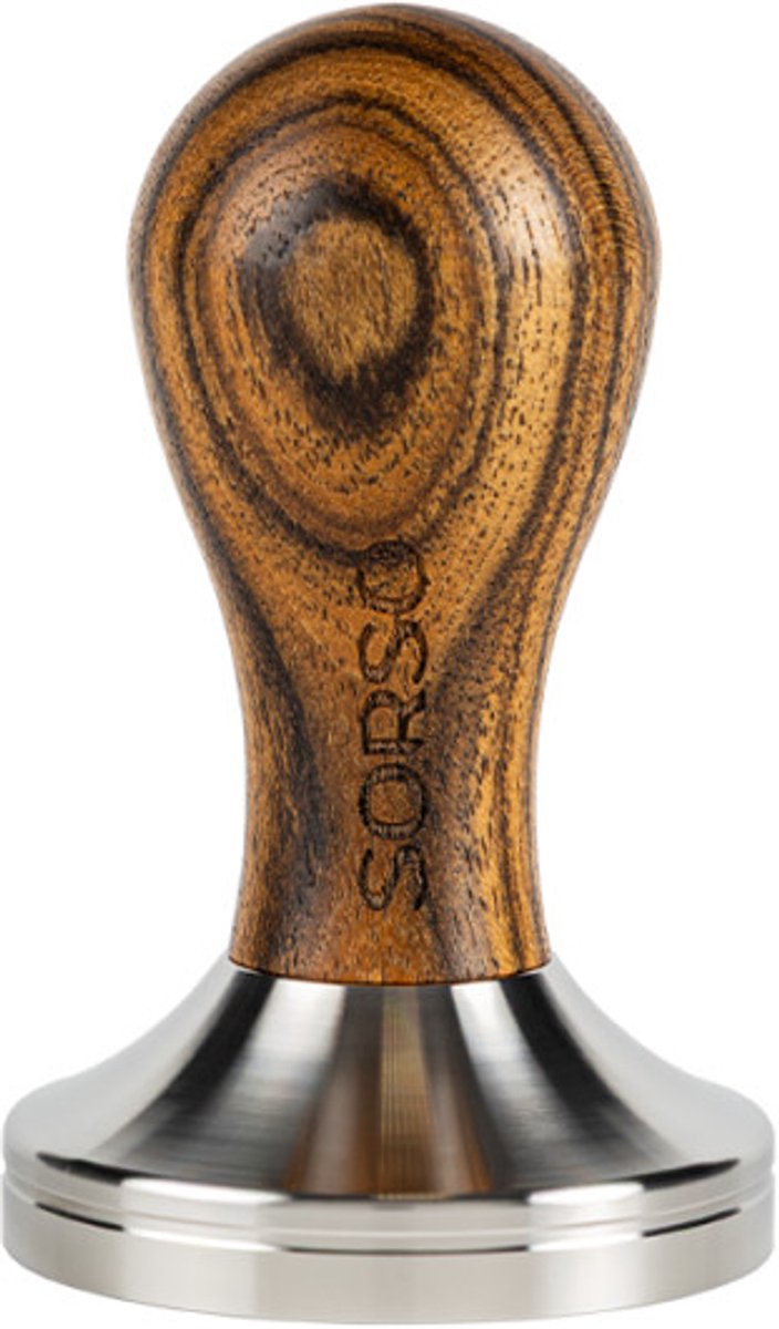SORSO Barista tamper, rostfritt stål, med trähandtag, 57 mm – Brun