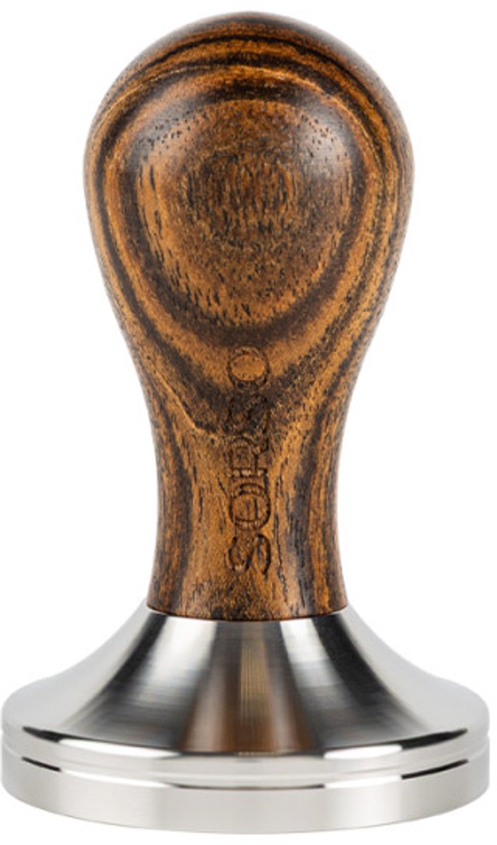SORSO Barista tamper, rostfritt stål, med trähandtag, 58 mm – Brun