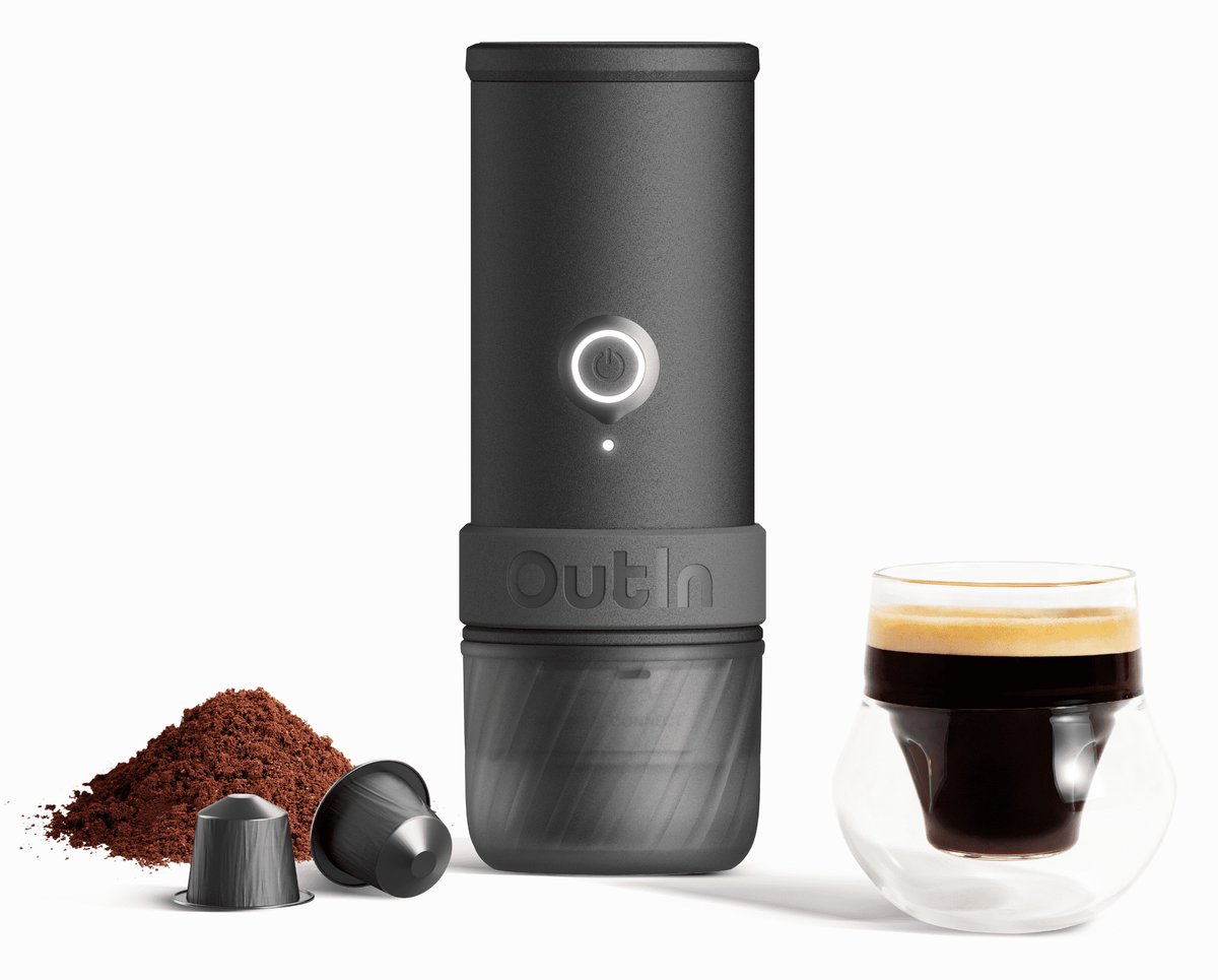 OutIn Mino bärbar espressomaskin – mörkgrå