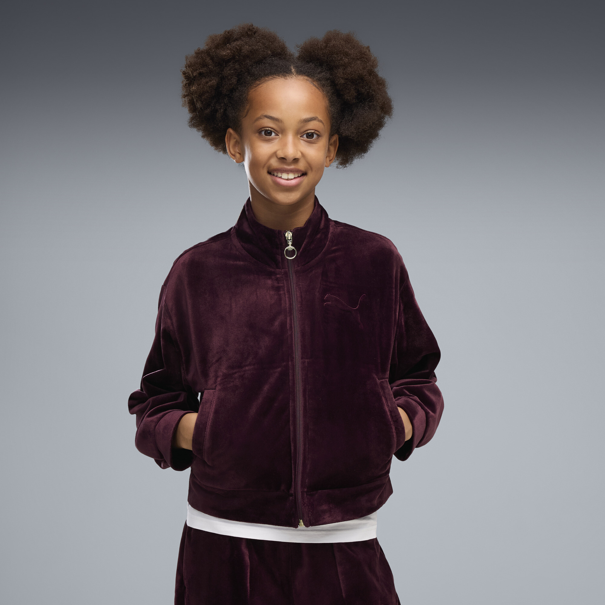PUMA Essentials Elevated Velour Trainingsjacke Teenager, Kleidung, Rot, 7-8Y