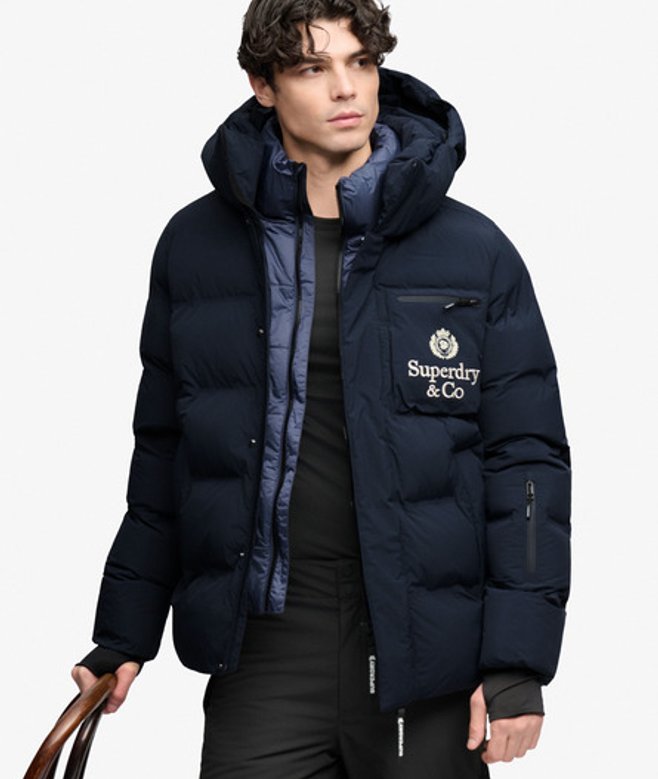 Superdry Herren Ski Sports Wattierte Jacke Navy - Größe: XL