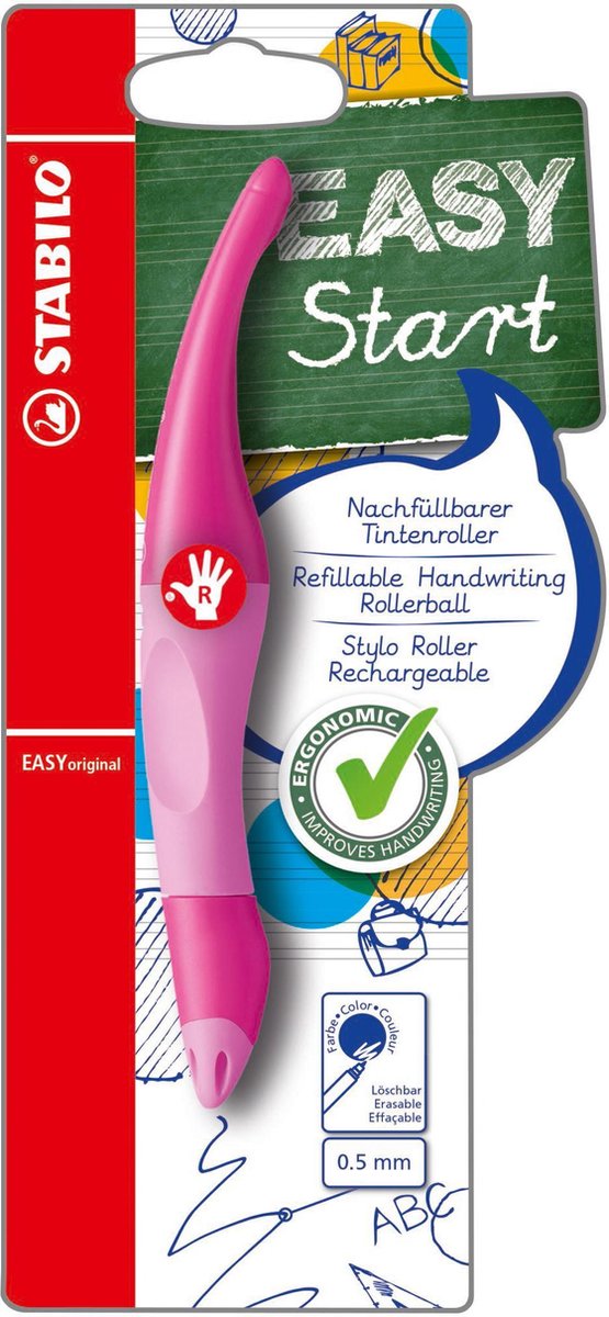 5 x Stabilo Tintenroller Easyoriginal R dunkelpink/hellpink