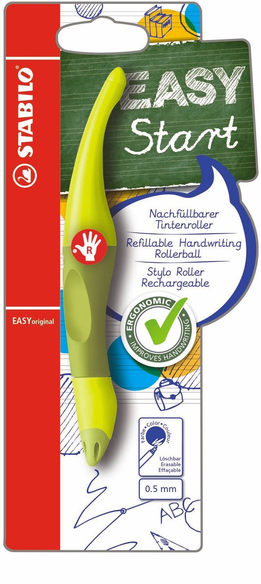 5 x Stabilo Tintenroller Easyoriginal R limette/grün