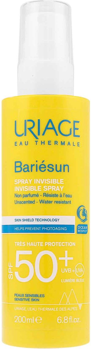 Bariesun unsichtbares, parfümfreies Sonnenschutzspray, SPF 50+, 200 ml, Uriage