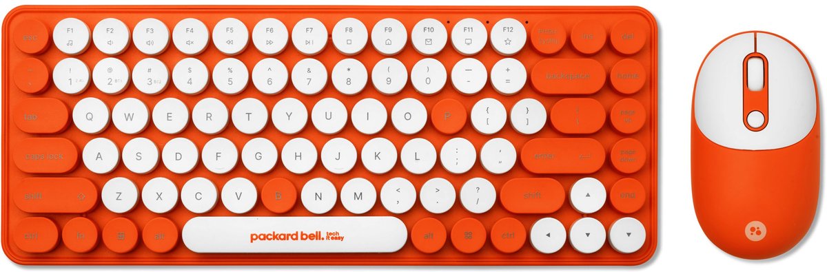 Packard Bell The DotCombo Trådlöst tangentbords- och musset - Orange - Engelsk US QWERTY-tangentbordsversion