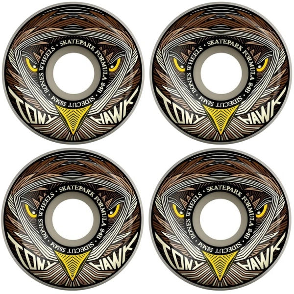 Skateboard Rollen Bones Tony Hawk Night Pro SPF Sidecuts (58mm - Hawk)