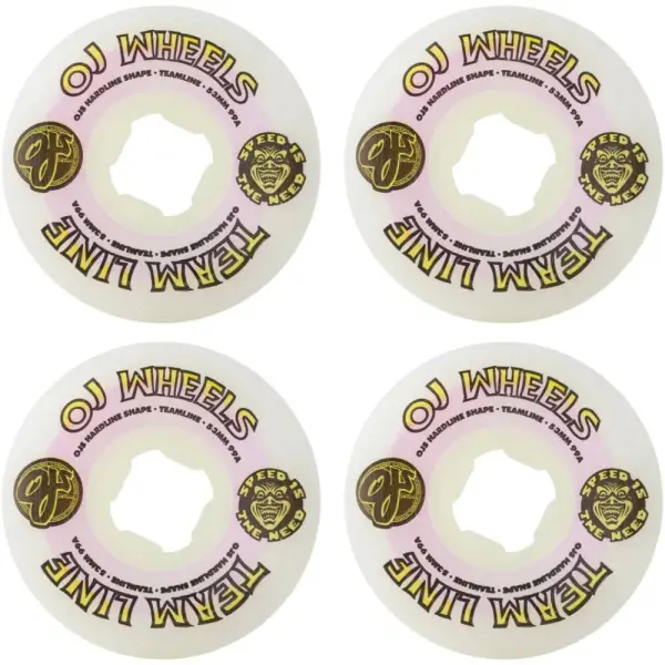 Skateboard Rollen OJ's Team Line OG Formula Hardline 4 Stk. (53mm - Weiß/Lila/Gelb)