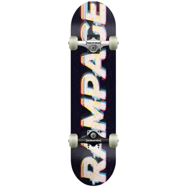 Skateboard Komplettboard Rampage Glitch Logo (8" - Schwarz)